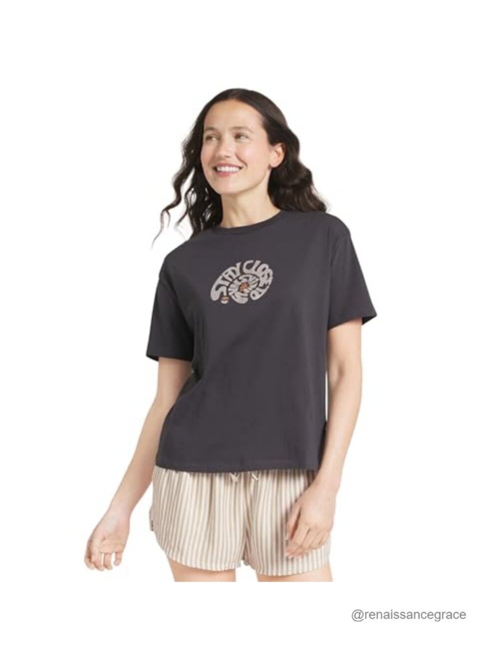 Women's Premium Soft Cotton Graphic Tee Regular Fit Short Sleeve Pullover